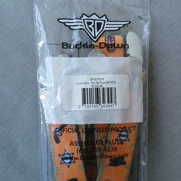 Buckle-Down 1" Old Western Suspenders multicolor elastic steel-plated hardware - Picture 2 of 4